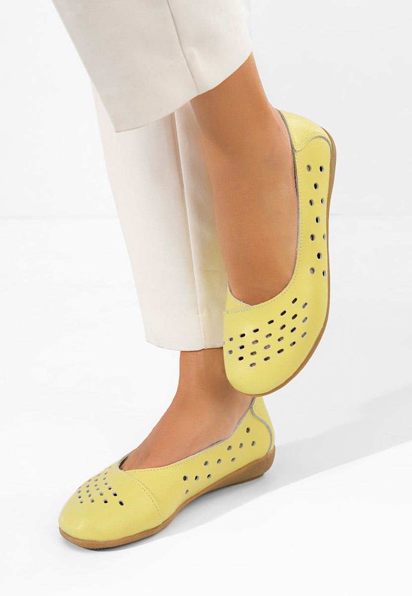 Andeia sárga bőr balerina