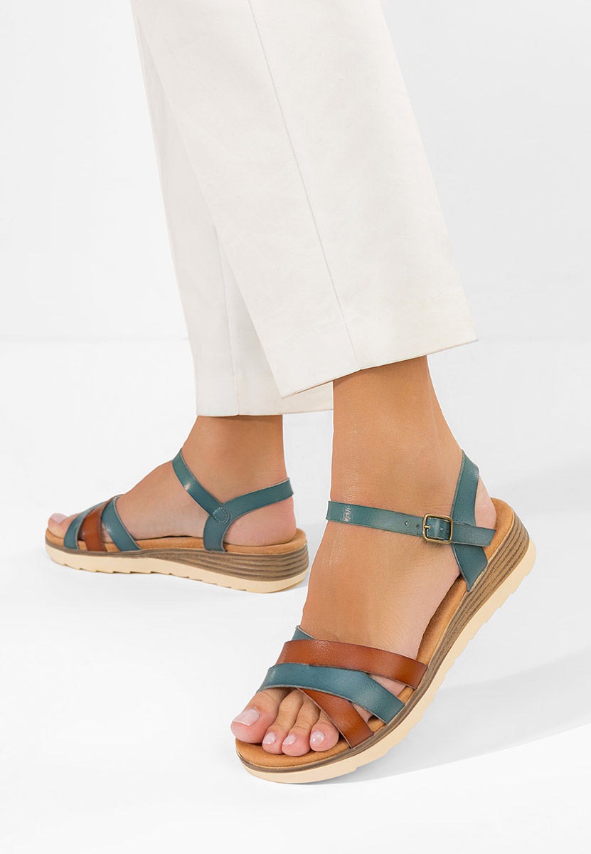 Veriona kék bőr szandál