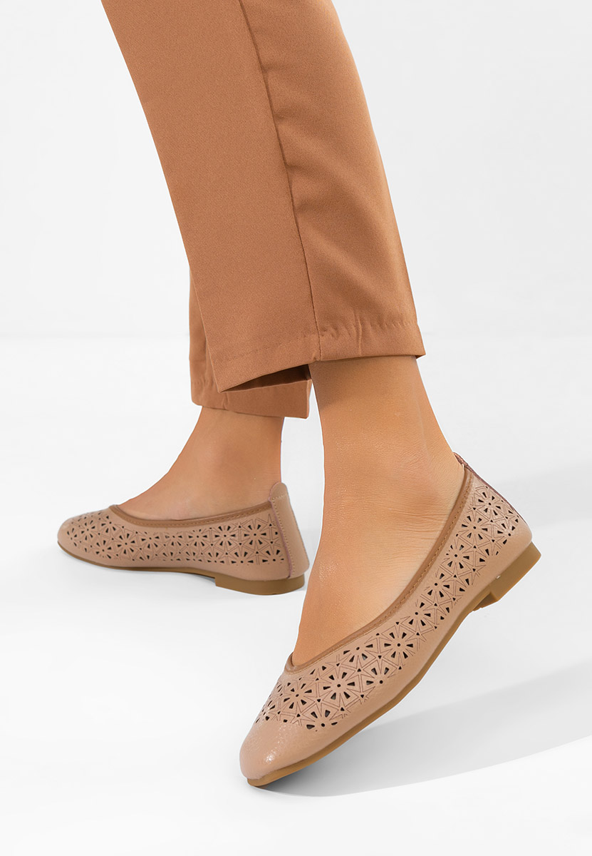 Verioma v2 bézs bőr balerina