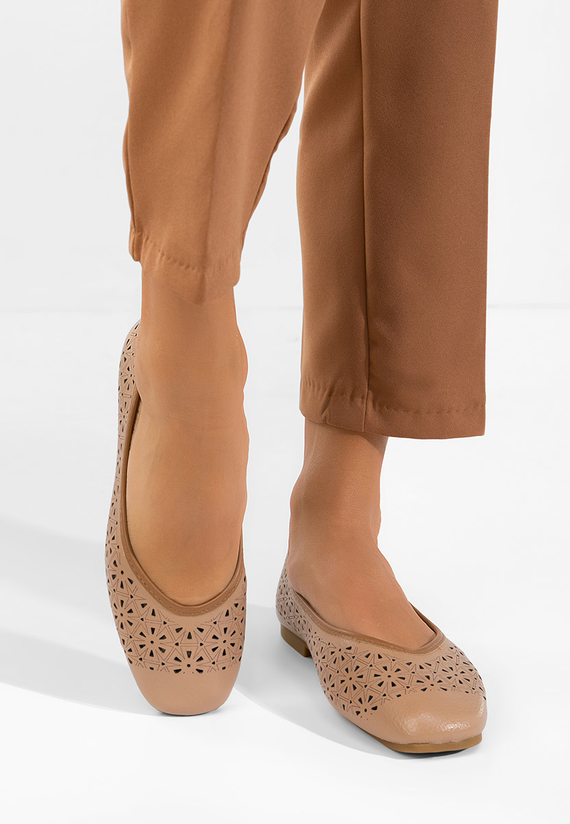 Verioma v2 bézs bőr balerina