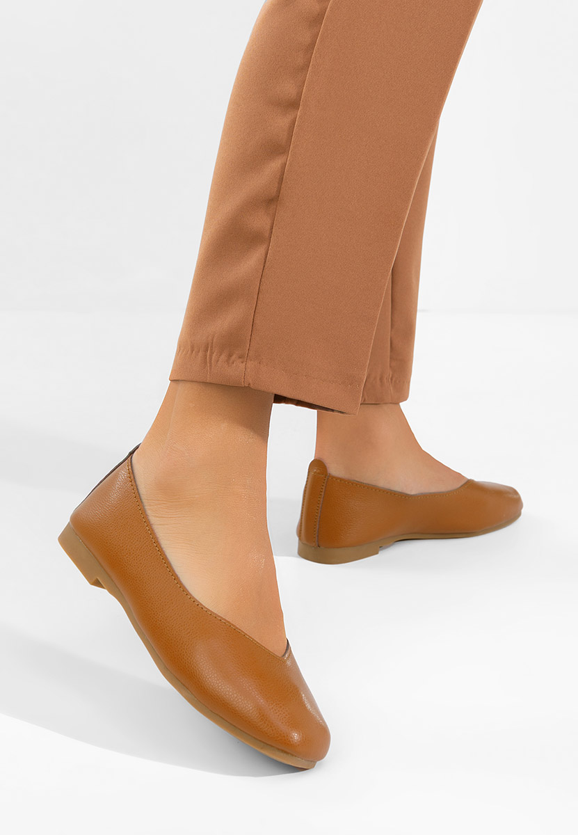 Gabiela barna bőr balerina