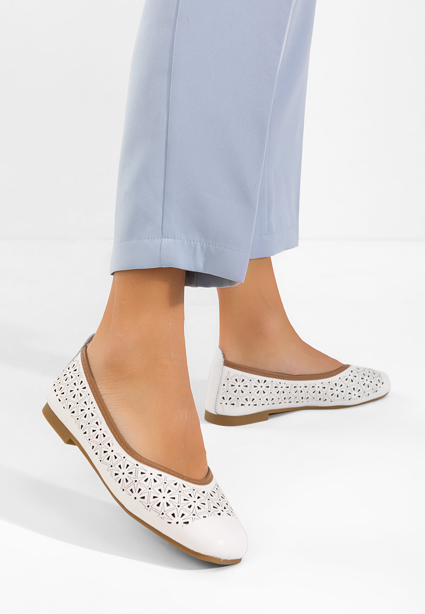 Verioma fehér bőr balerina