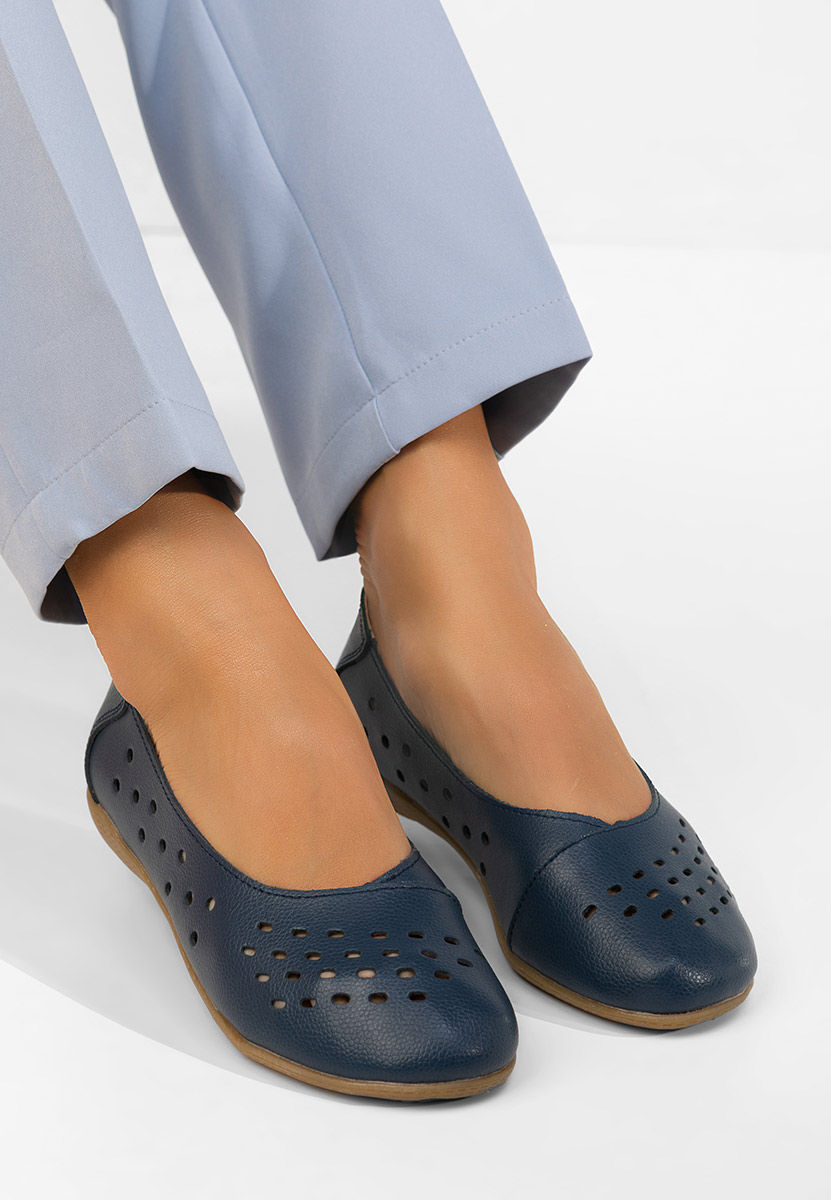 Andeia tengerészkék bőr balerina