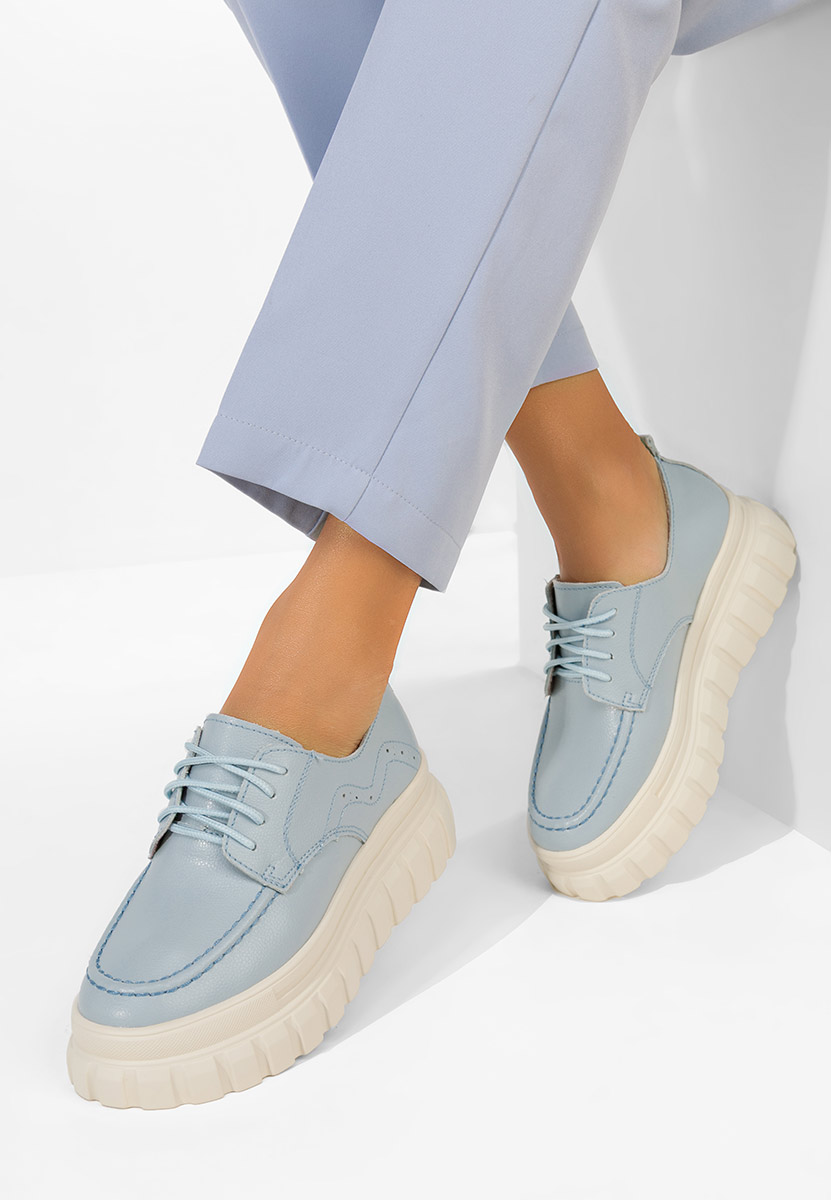 Camya kék bőr mokaszin