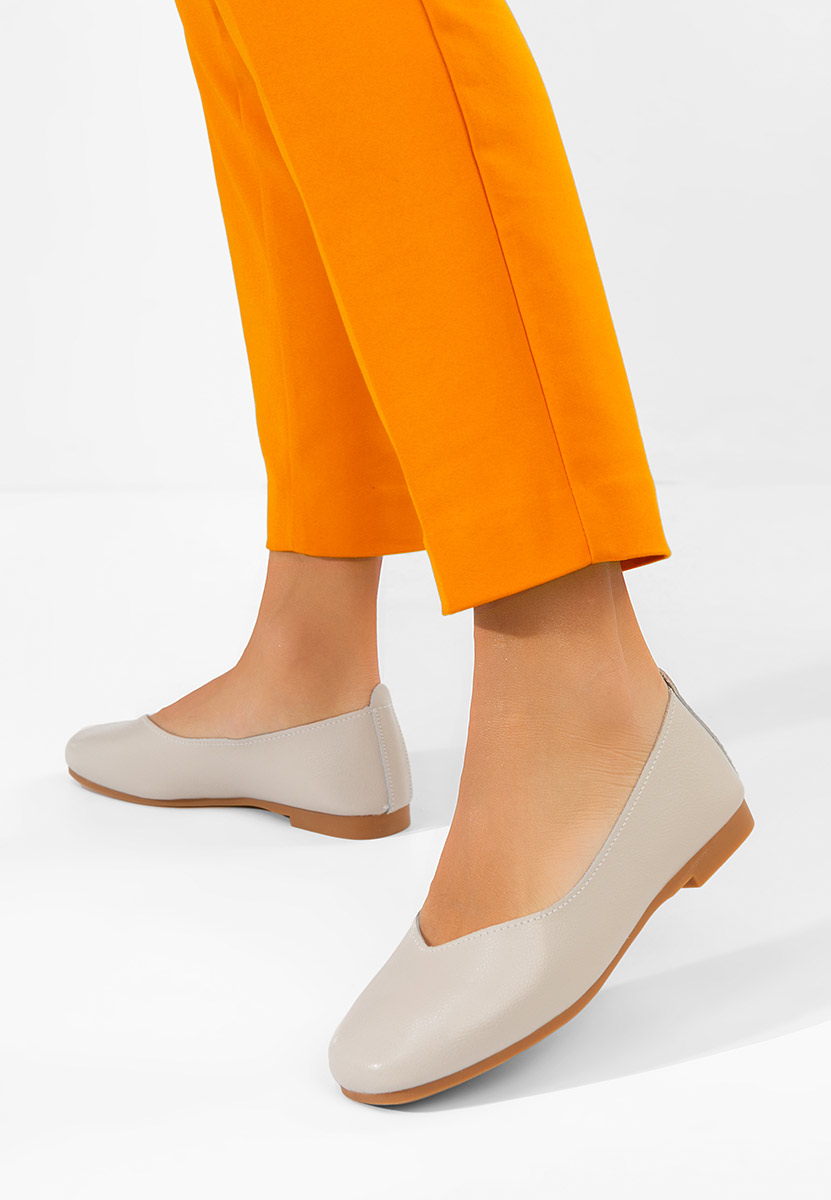 Gabiela bézs bőr balerina