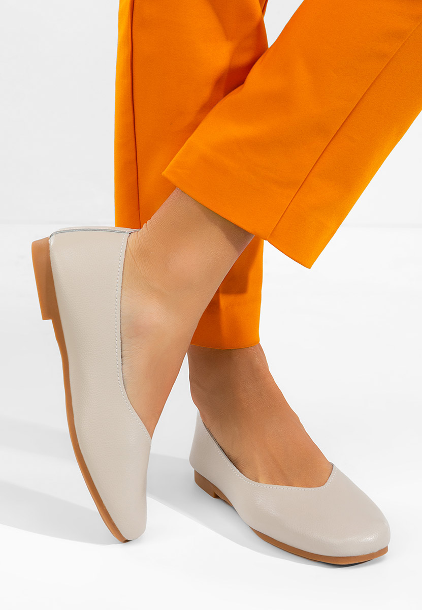 Gabiela bézs bőr balerina