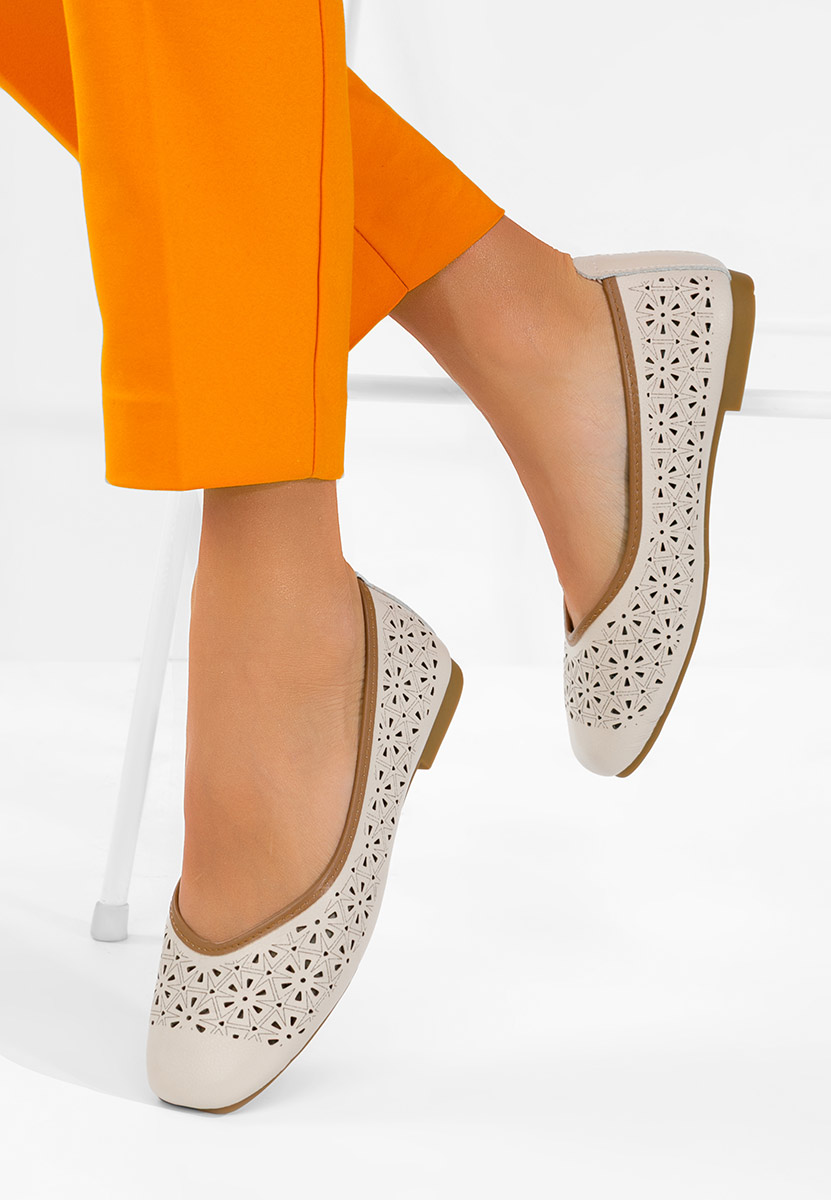 Verioma bézs bőr balerina