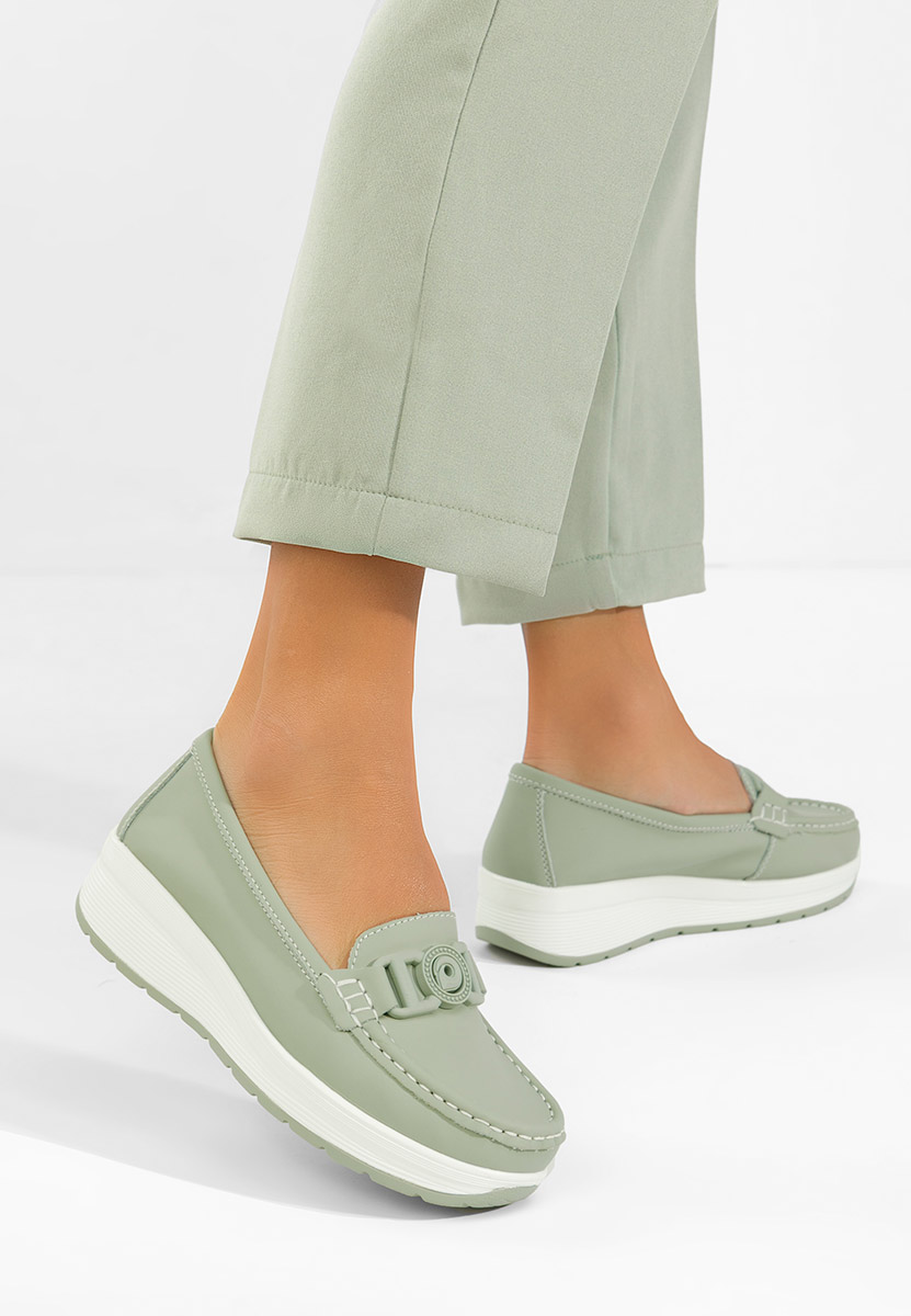 Gabielia zöld bőr mokaszin