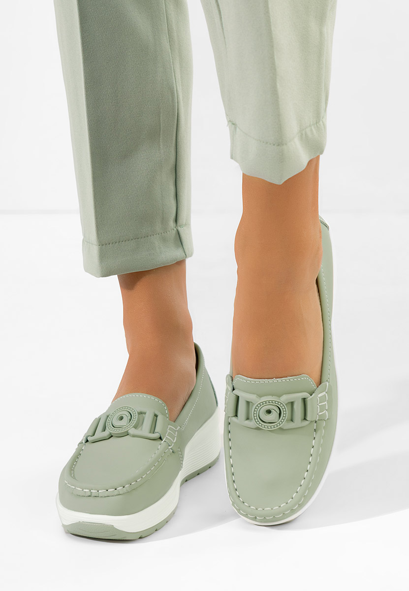 Gabielia zöld bőr mokaszin