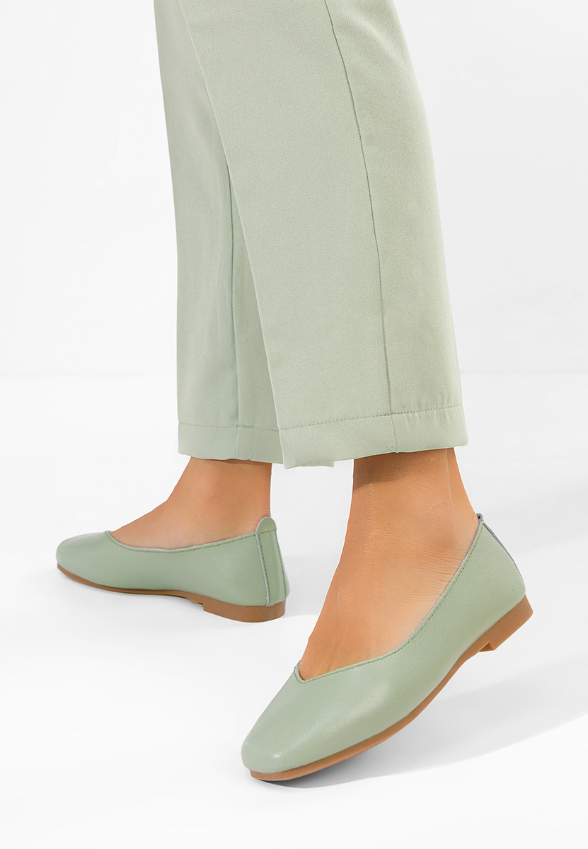 Gabiela zöld bőr balerina