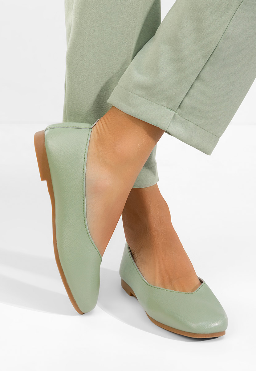 Gabiela zöld bőr balerina