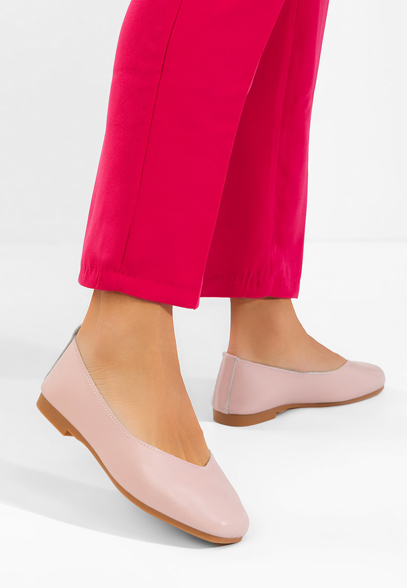 Gabiela rózsaszín bőr balerina