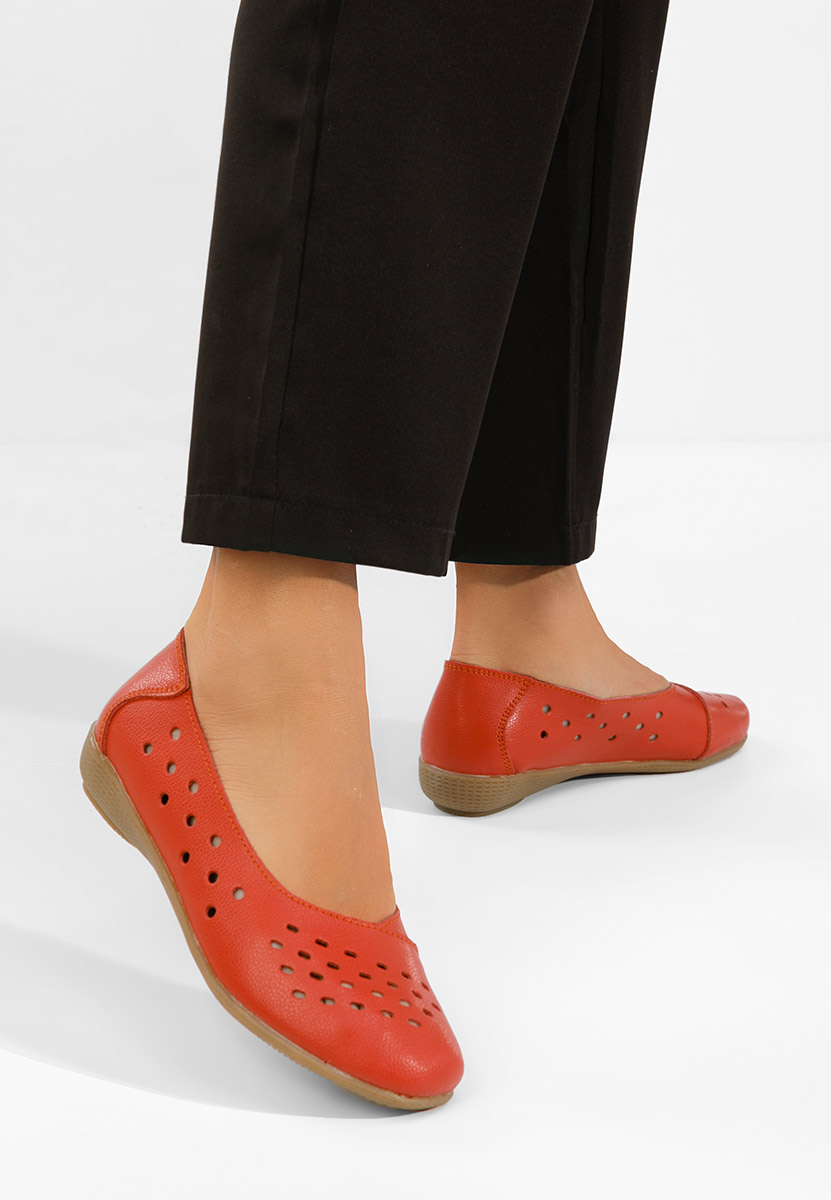 Andeia narancssárga bőr balerina