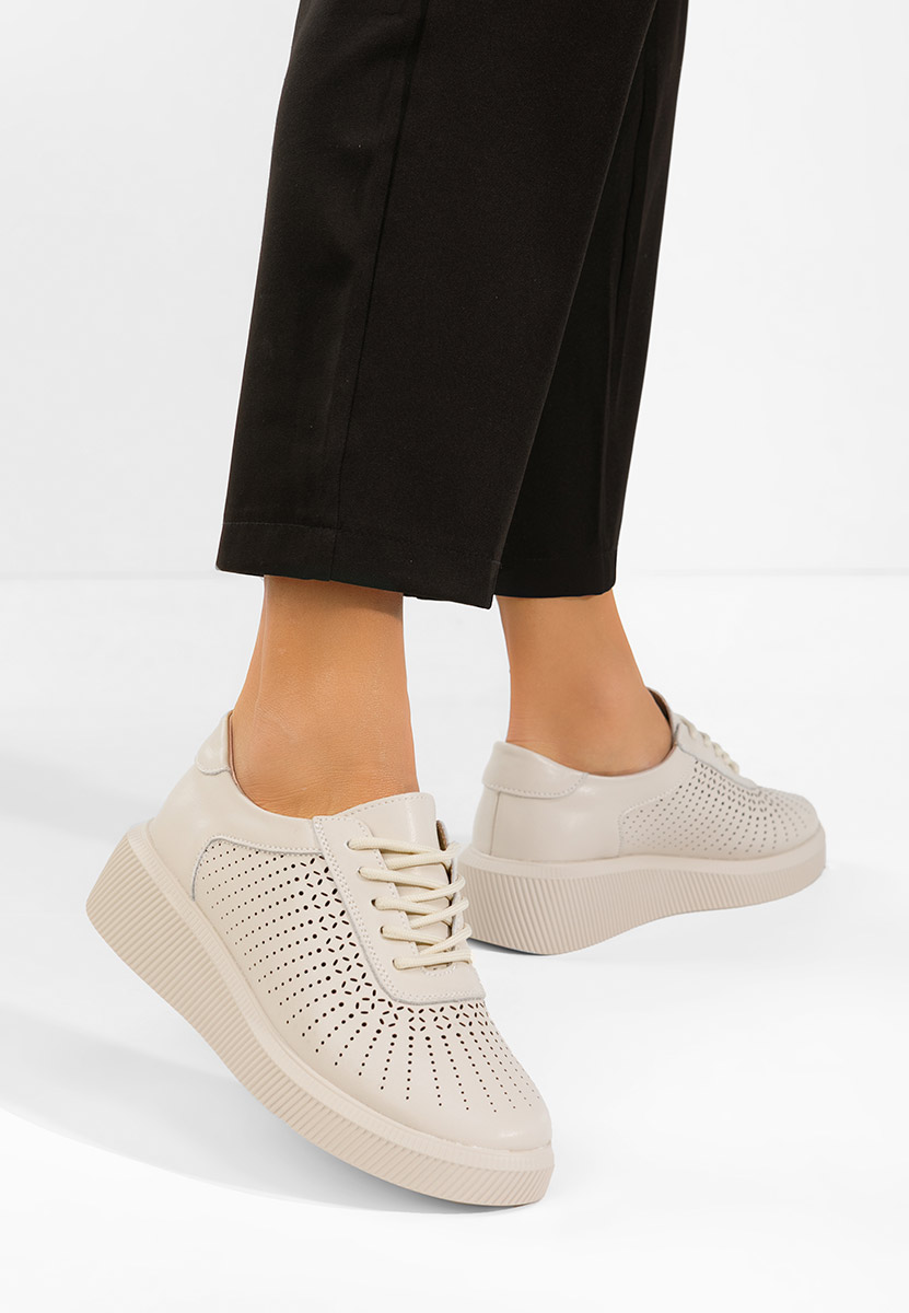 Oleiana bézs női bőr sneaker