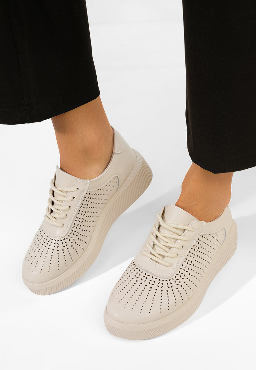 Oleiana bézs női bőr sneaker