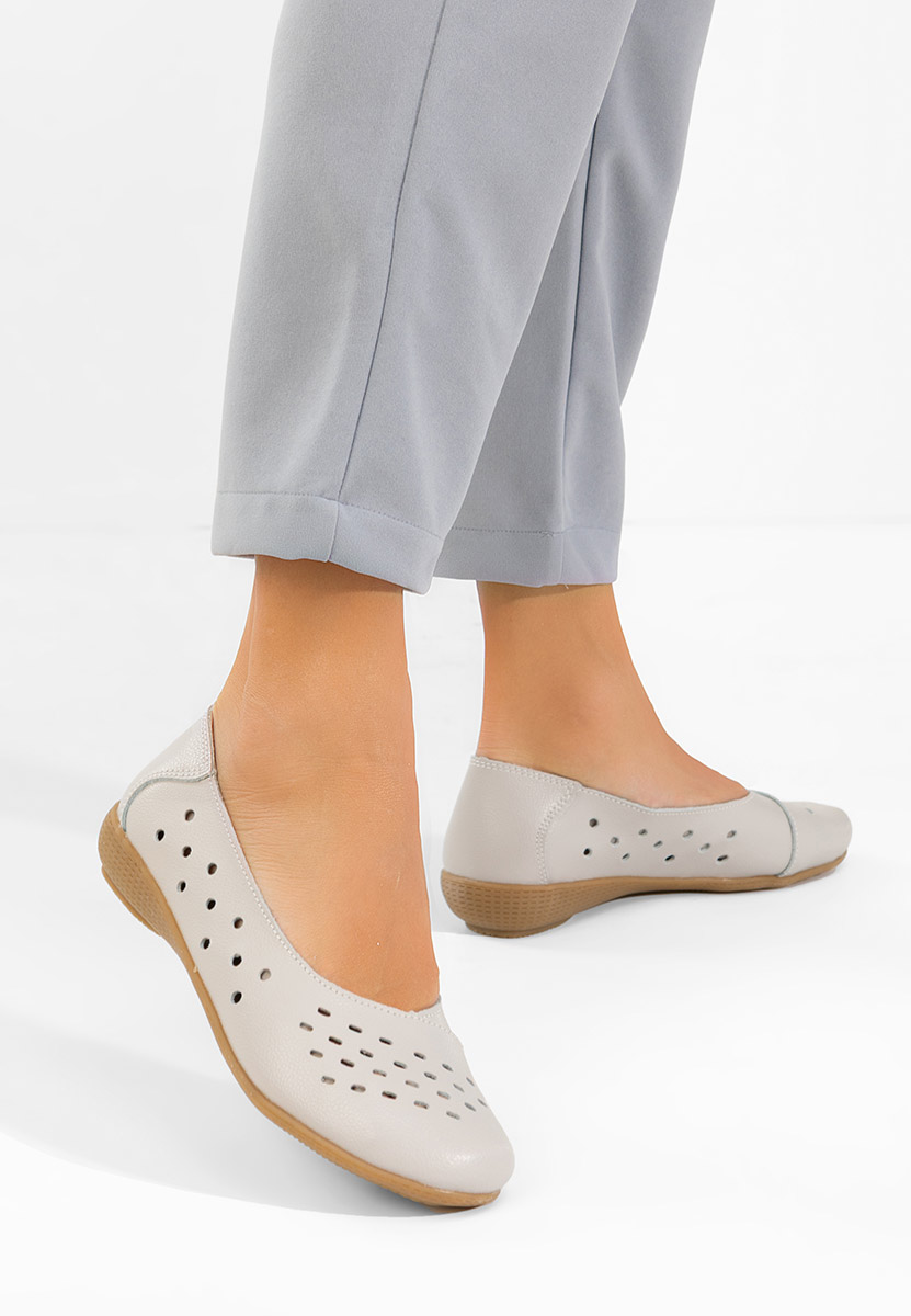 Andeia szürke bőr balerina