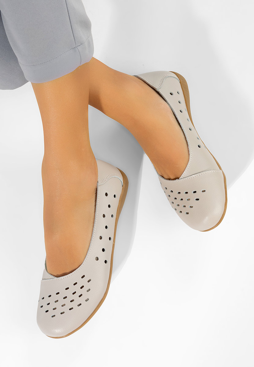 Andeia szürke bőr balerina