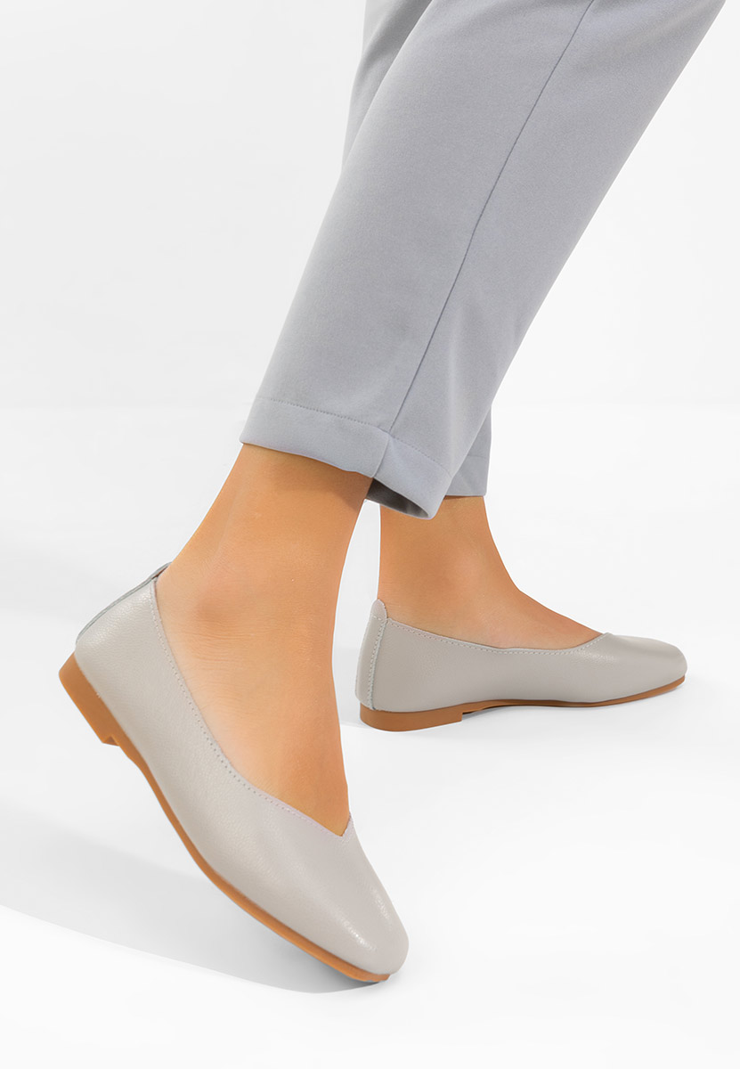 Gabiela szürke bőr balerina
