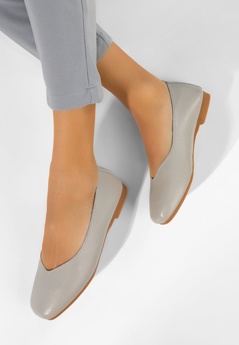Gabiela szürke bőr balerina