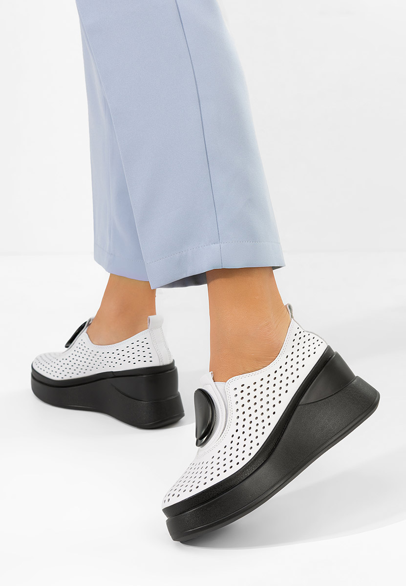 Aleksa fehér platform félcipő