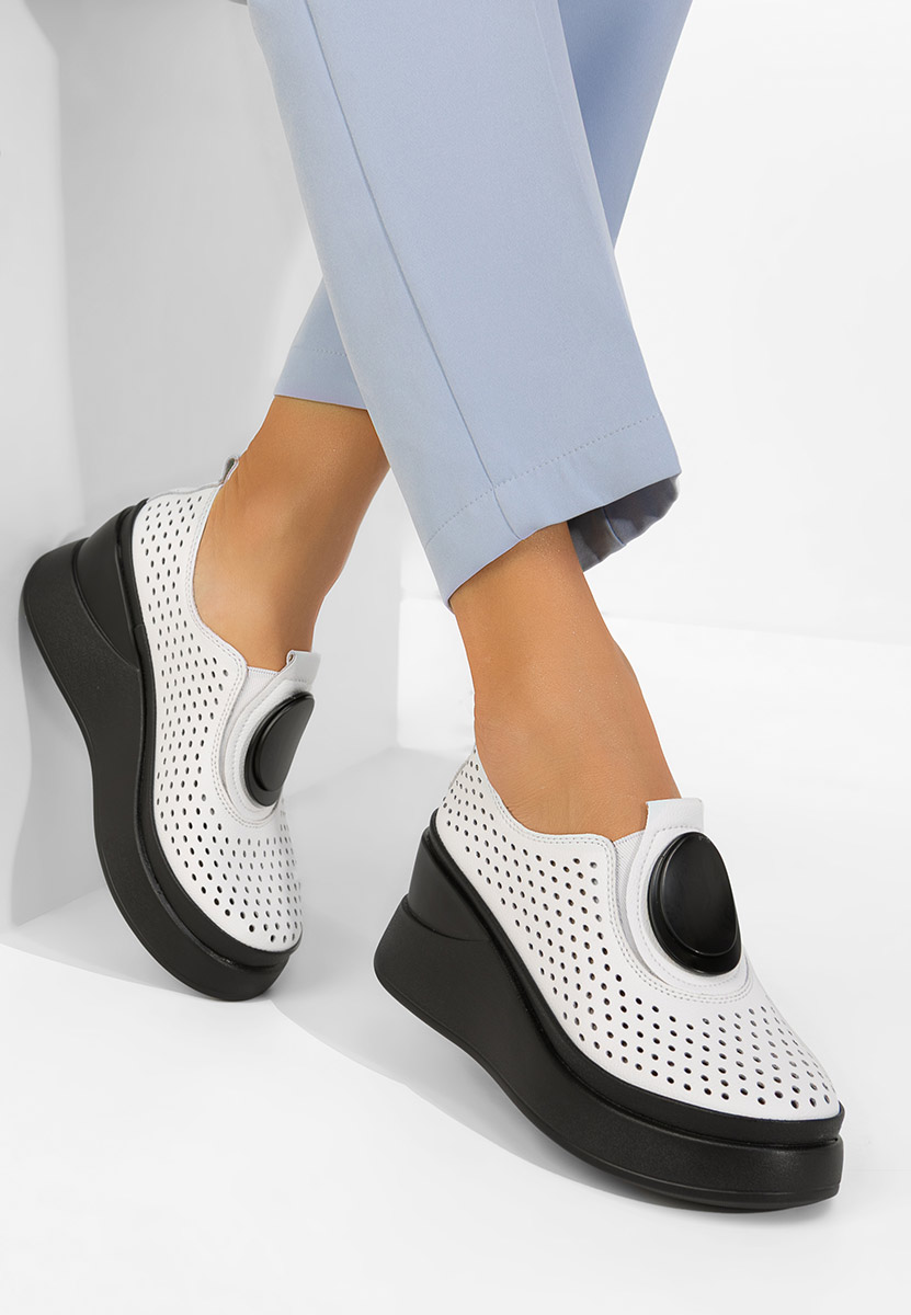 Aleksa fehér platform félcipő