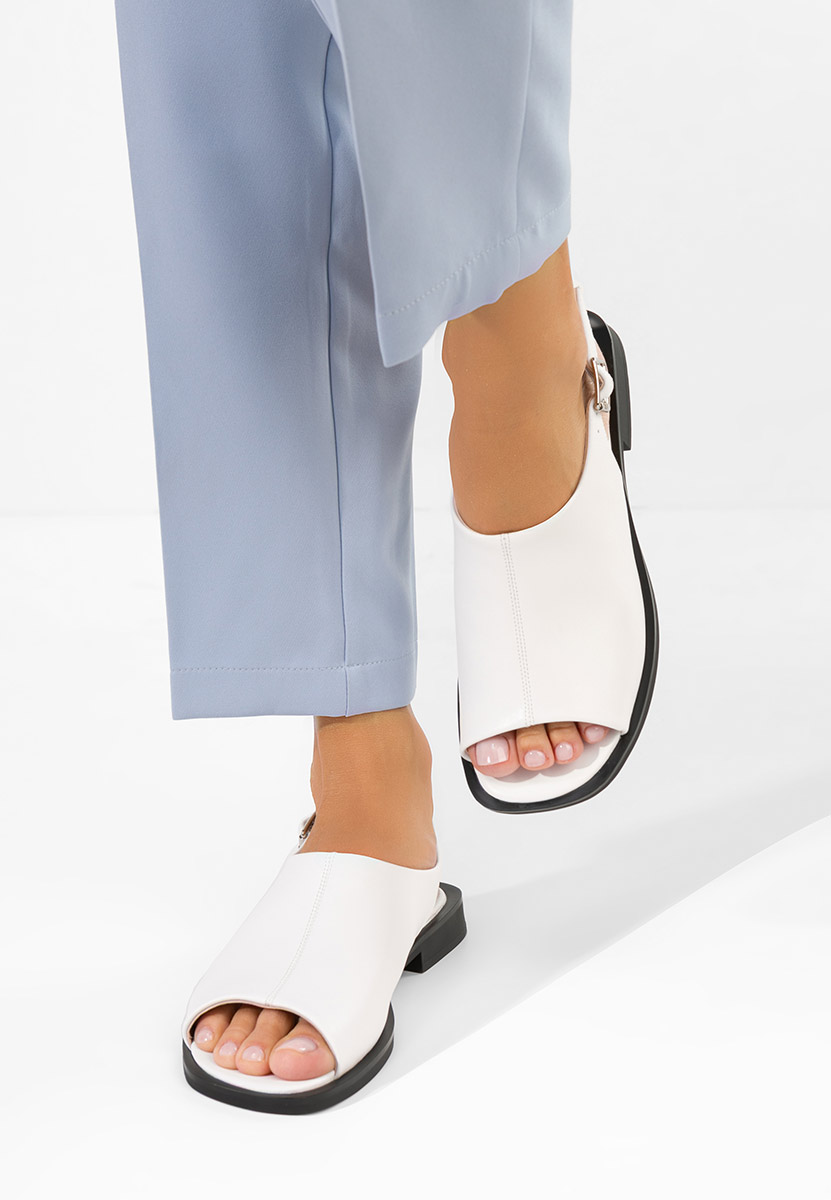 Caylei fehér bőr szandálok