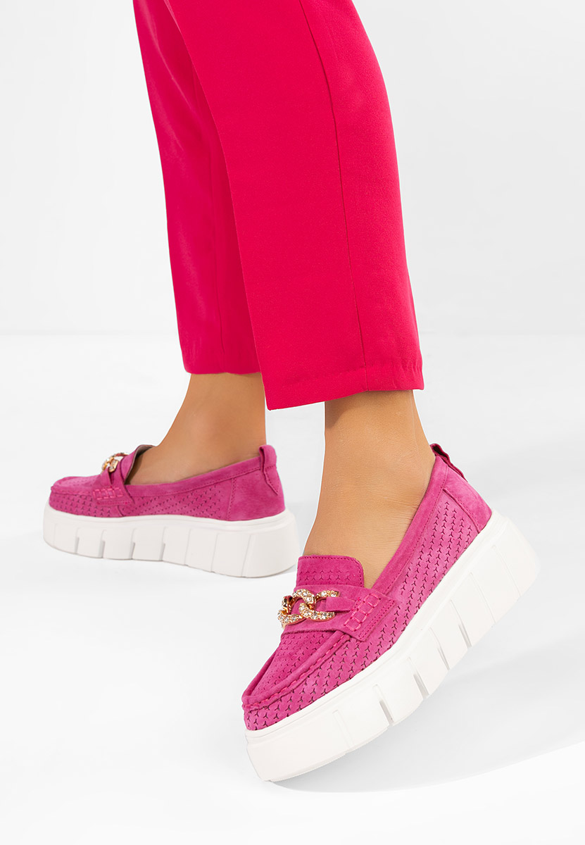 Tryna fuxia női bőr mokaszin