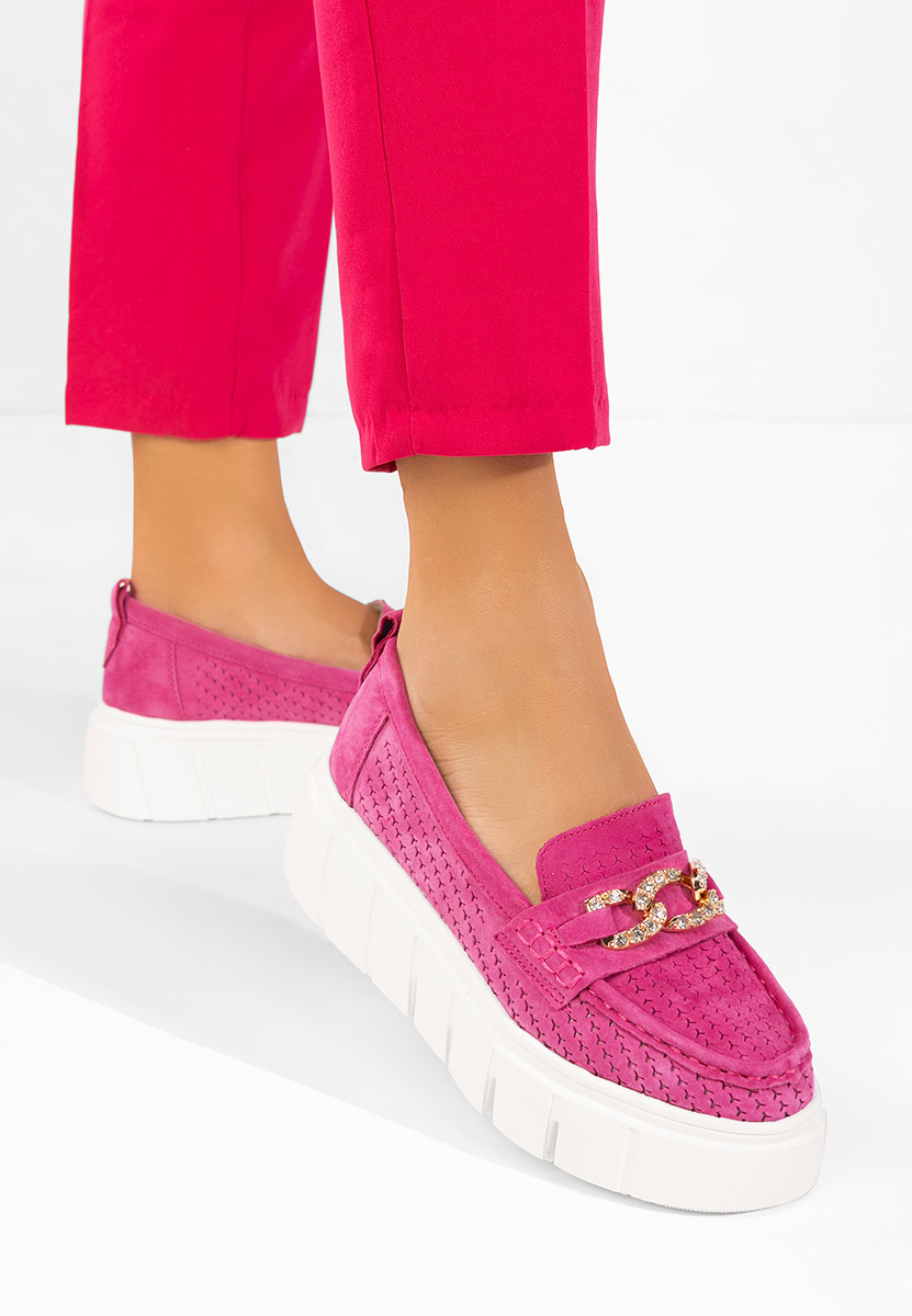 Tryna fuxia női bőr mokaszin
