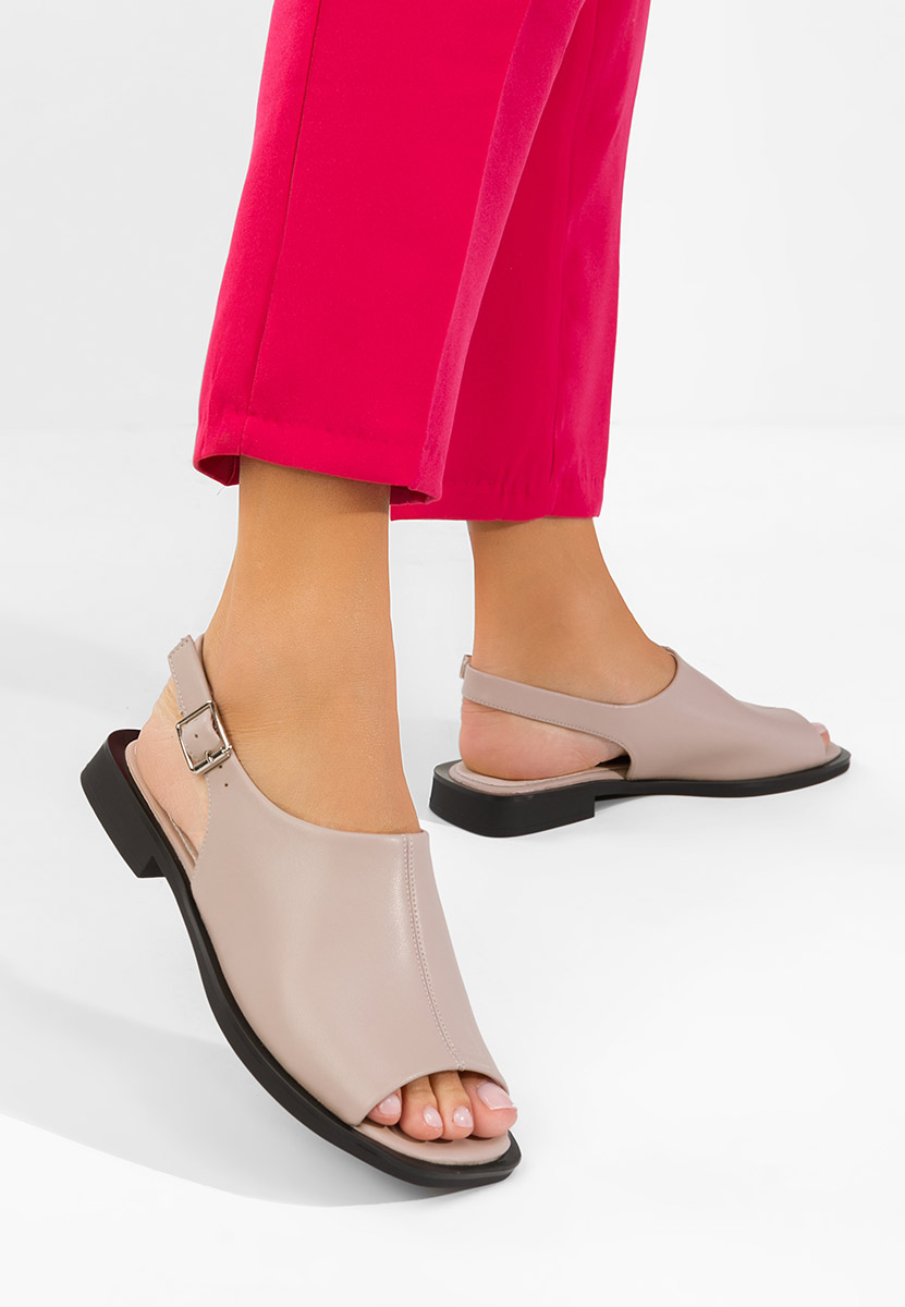 Caylei bézs bőr szandálok