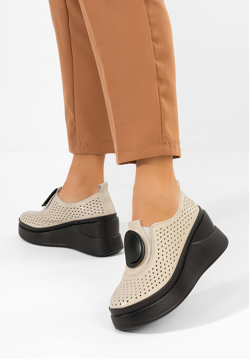 Aleksa bézs platform félcipő