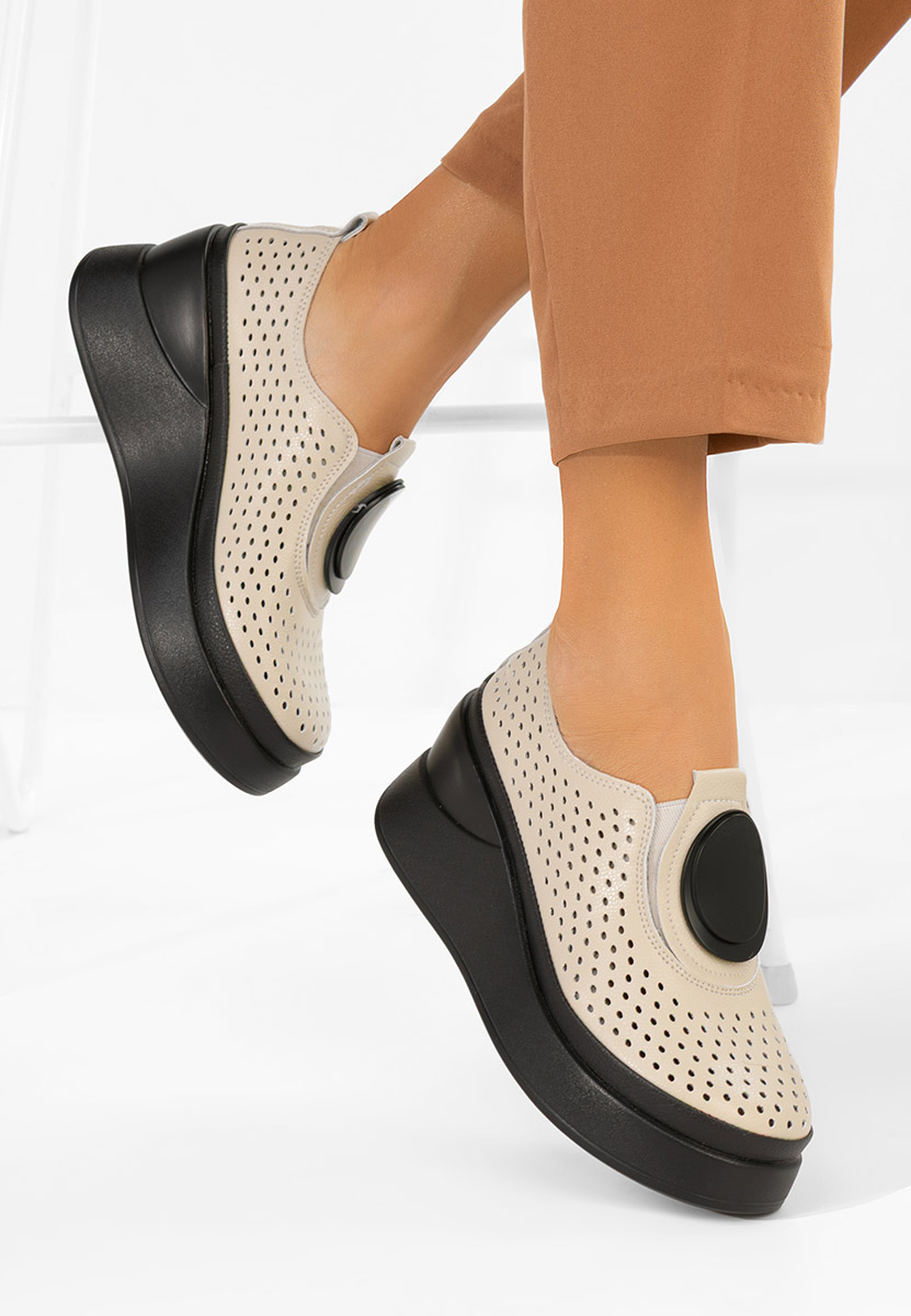 Aleksa bézs platform félcipő