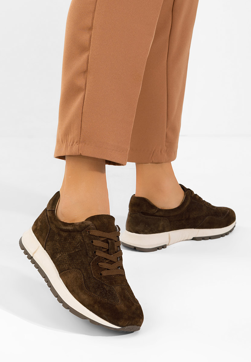 Alanea barna női bőr sneaker