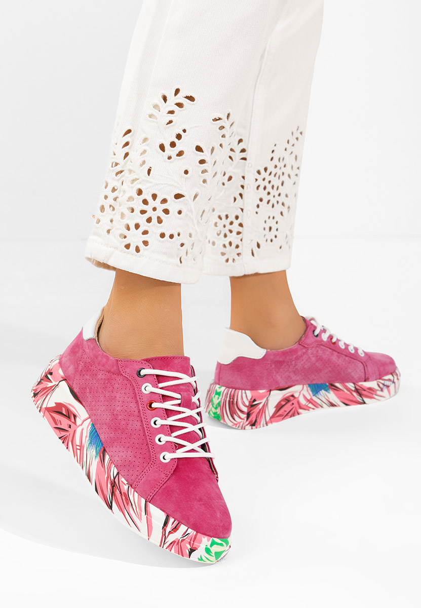 Sandrina fuxia női bőr sneaker