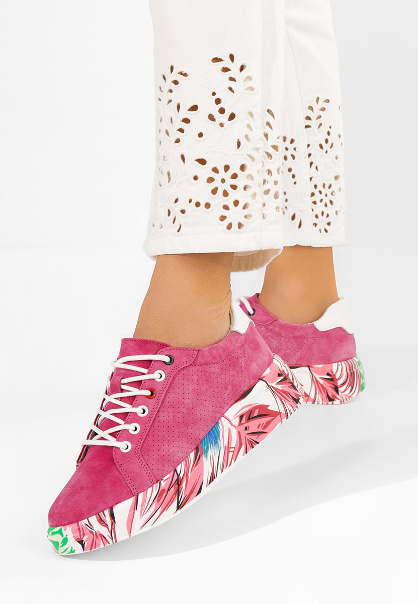 Sandrina fuxia női bőr sneaker