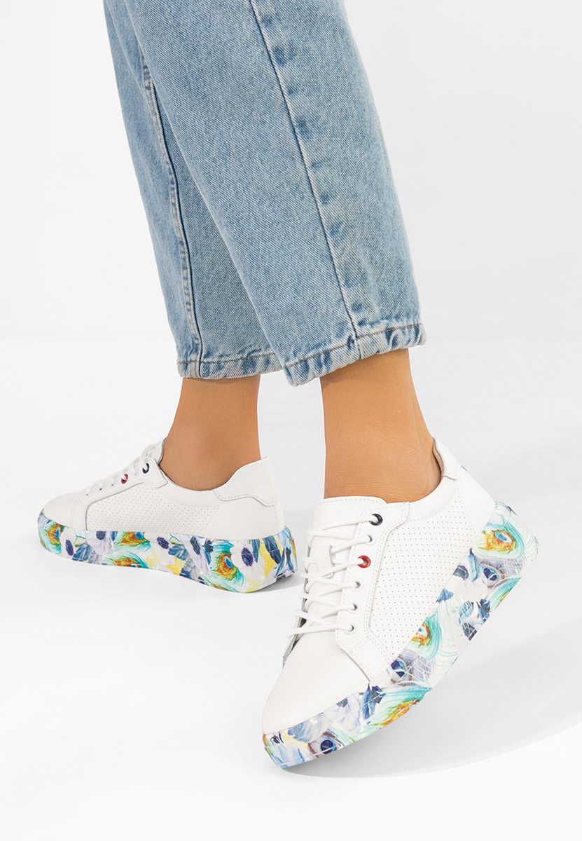 Sandrina fehér női bőr sneaker