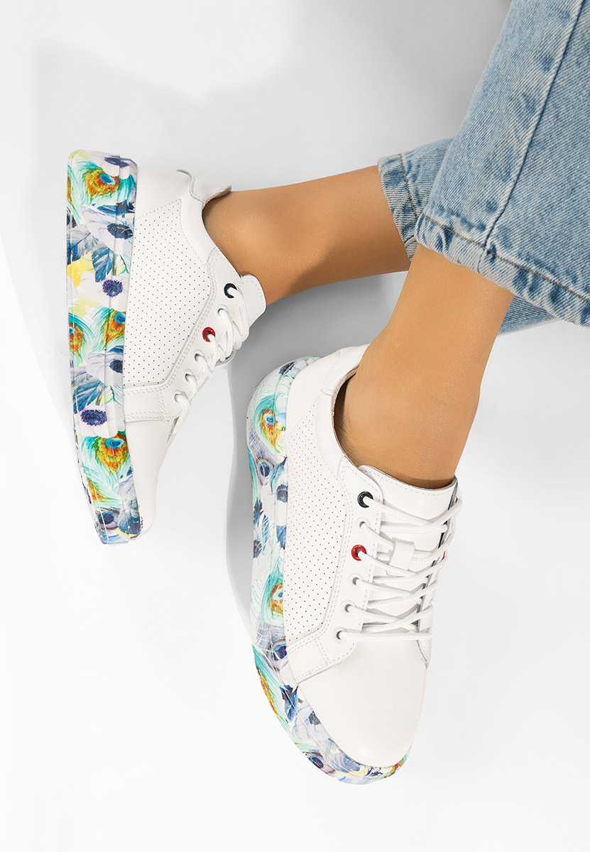 Sandrina fehér női bőr sneaker