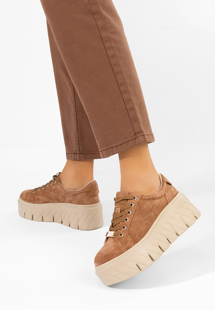 Nabashia barna női bőr sneaker