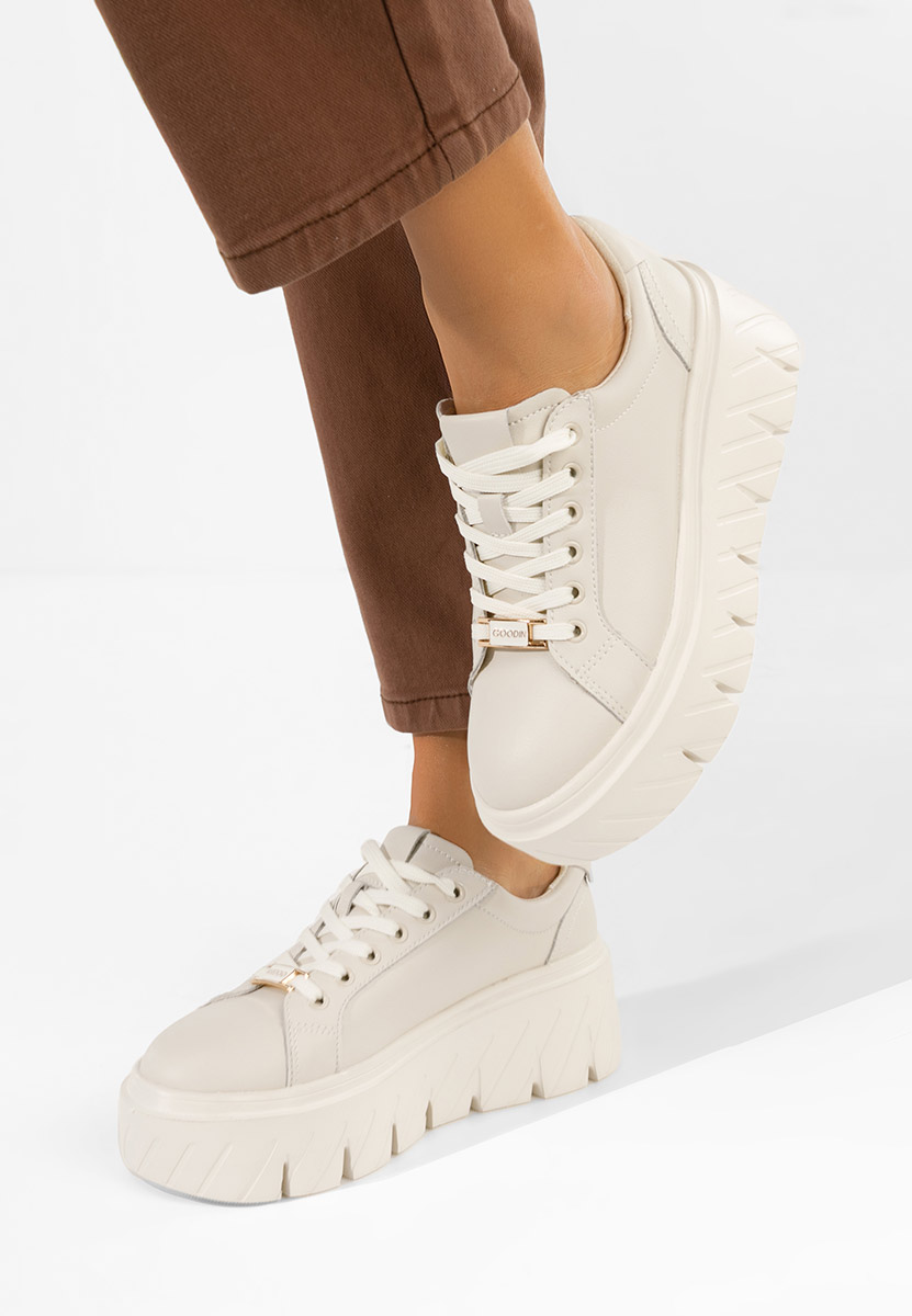 Nabashia v2 bézs női bőr sneaker