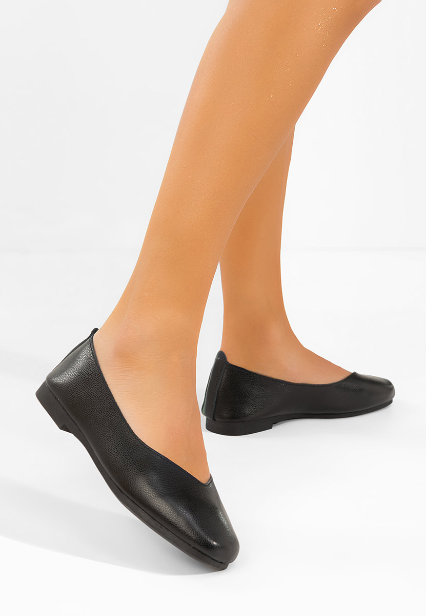 Gabiela fekete bőr balerina