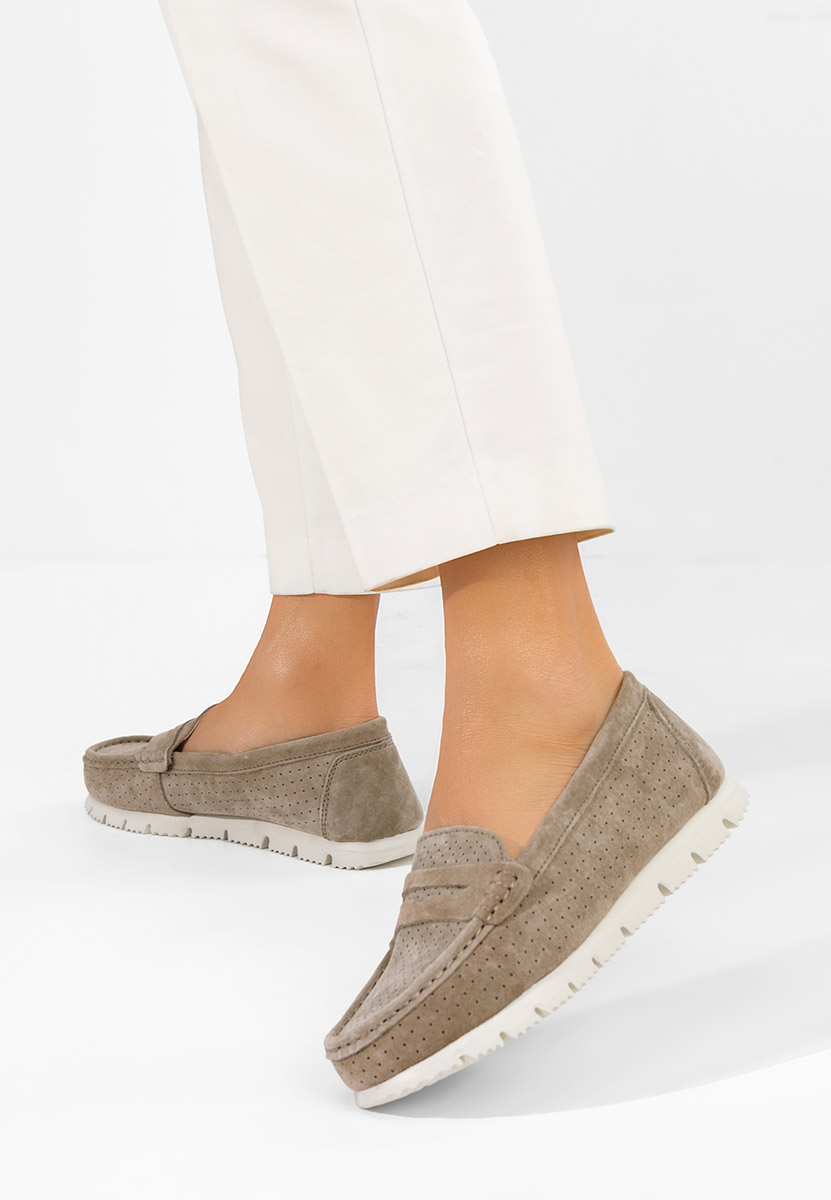 Valerimia v2 bézs bőr mokaszin női