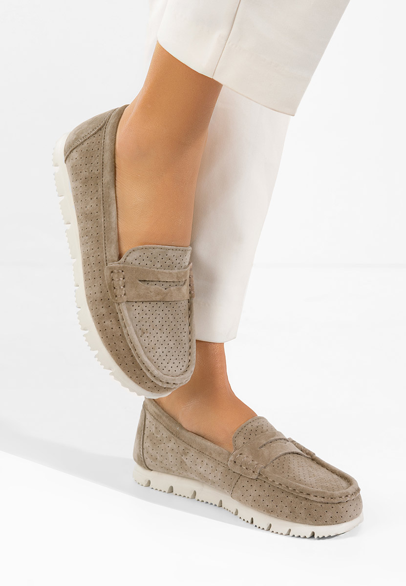 Valerimia v2 bézs bőr mokaszin női