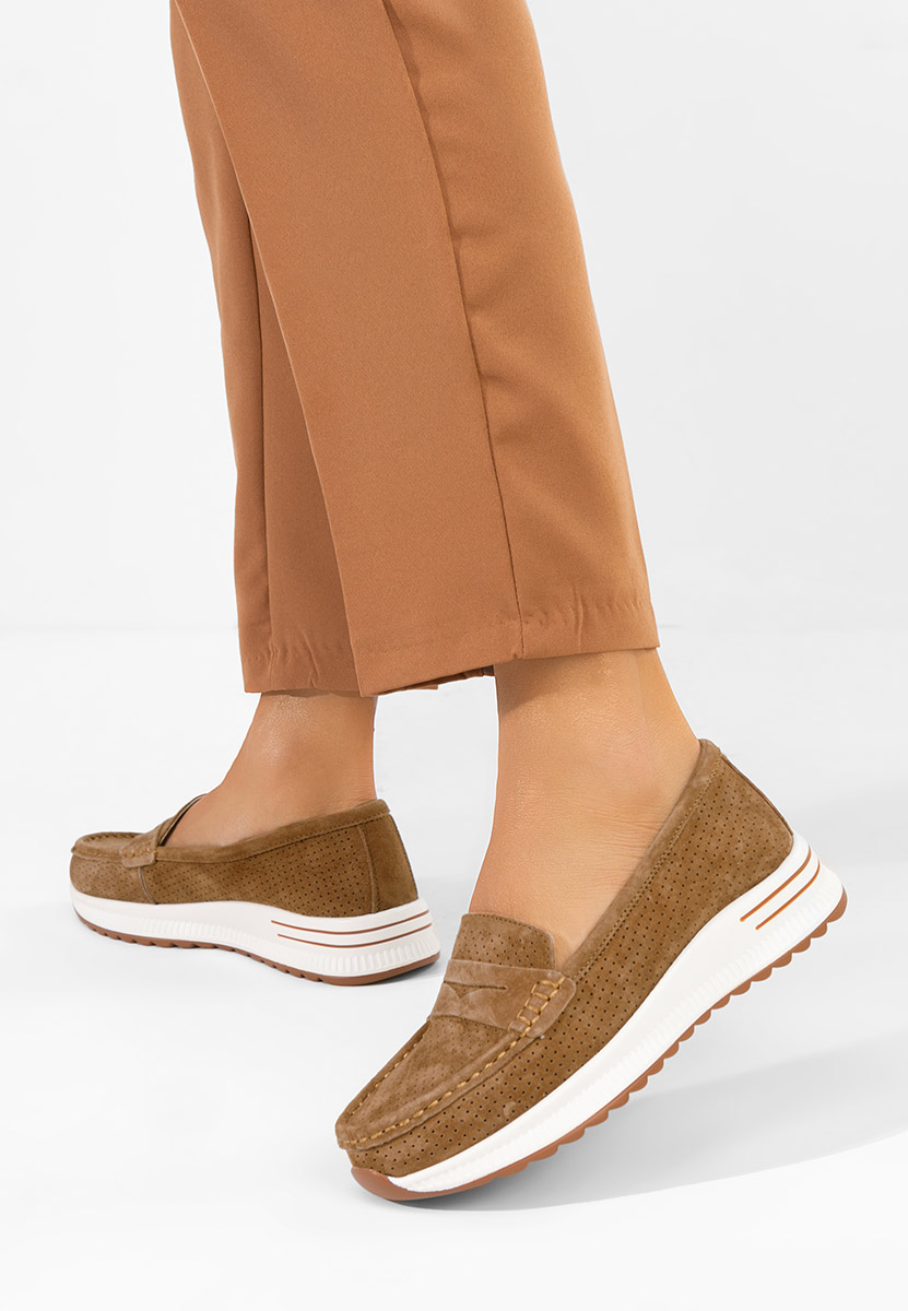 Seliona barna bőr mokaszin női