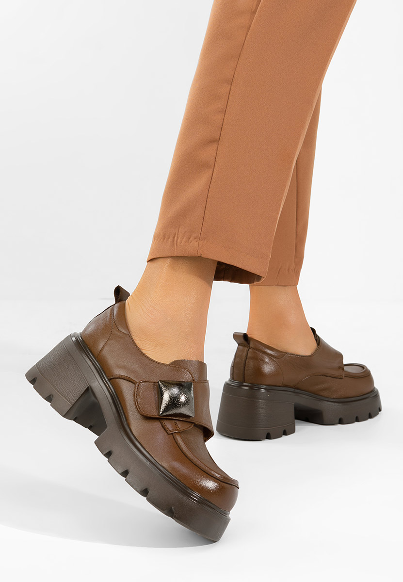 Geolia camel bőr mokaszin női