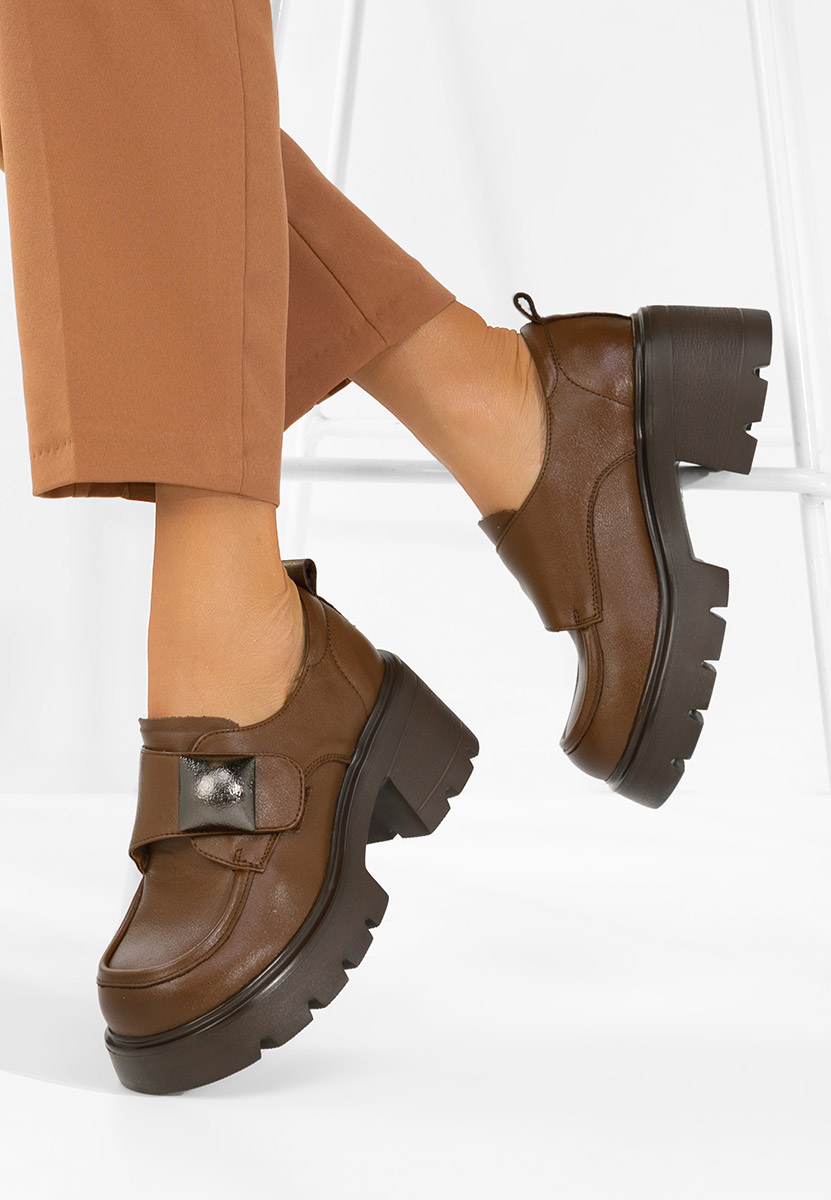 Geolia camel bőr mokaszin női