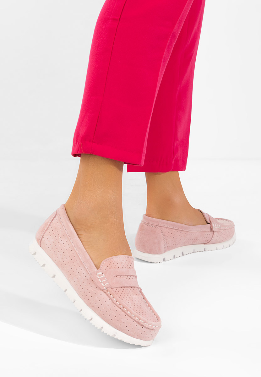 Valerimia rózsaszín bőr mokaszin női