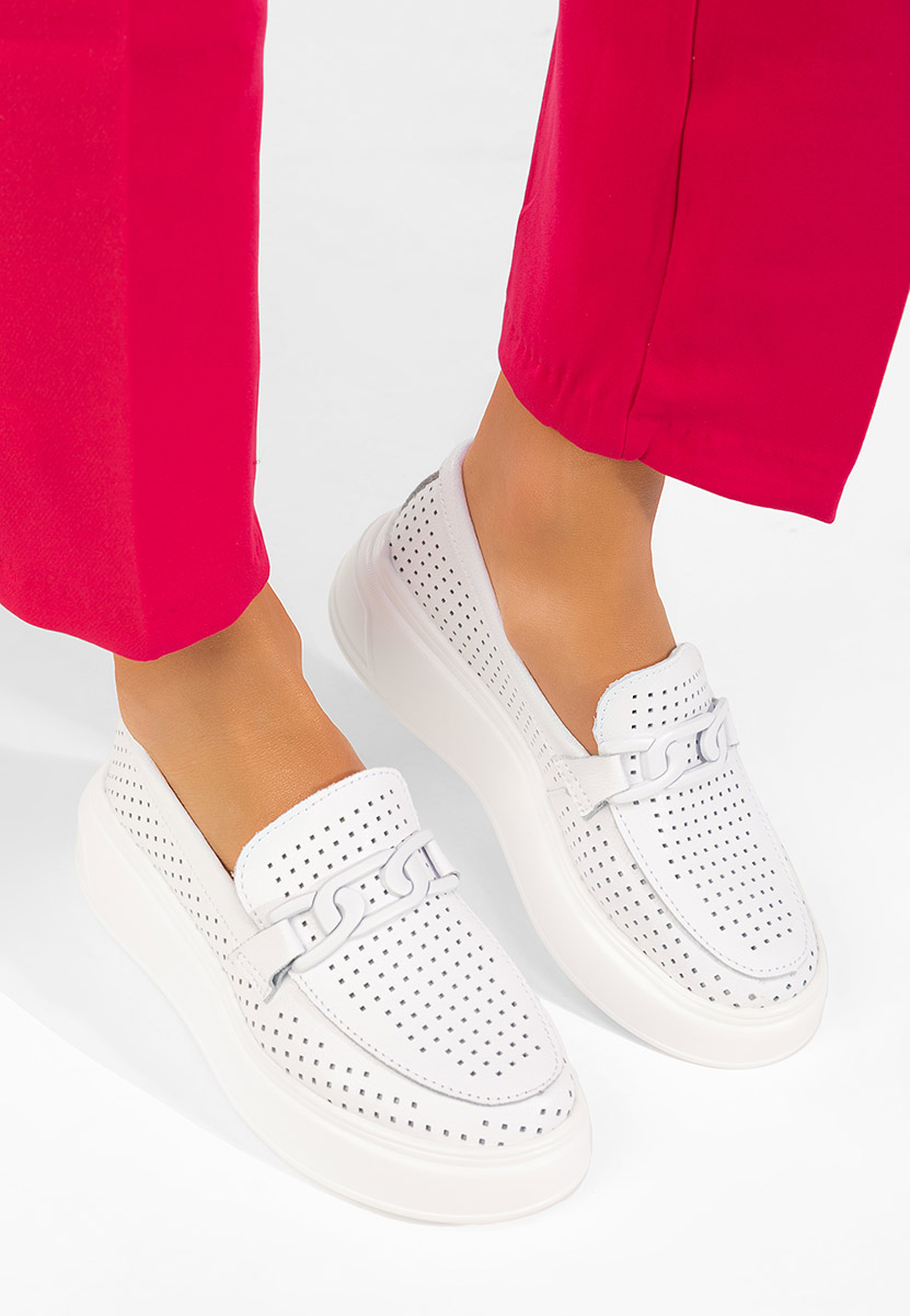 Valerina fehér női bőr mokaszin