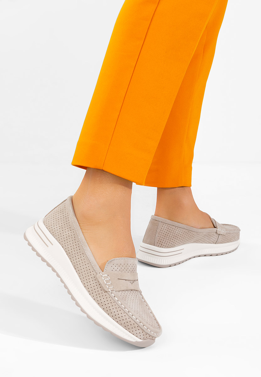 Seliona bézs bőr mokaszin női