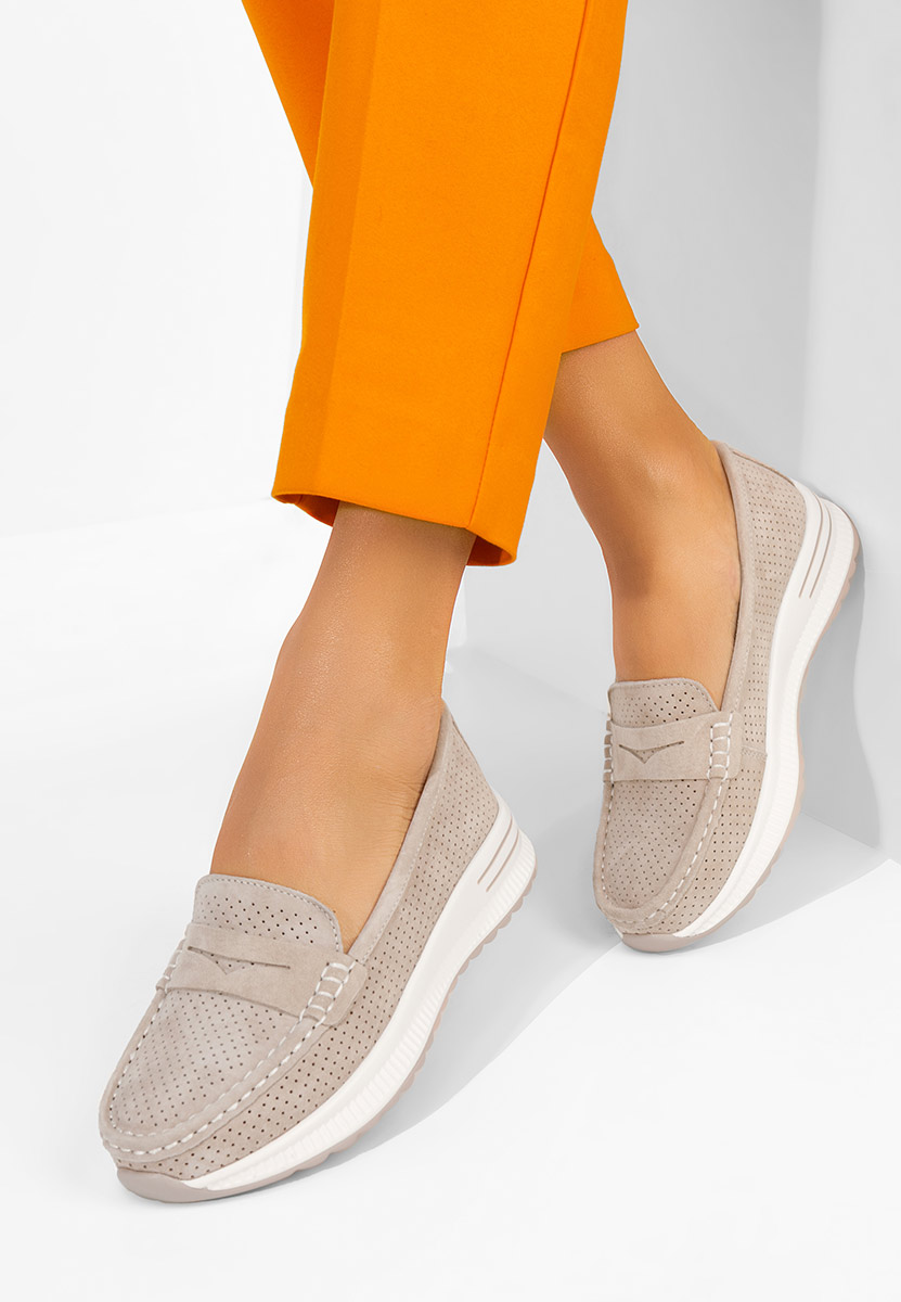 Seliona bézs bőr mokaszin női