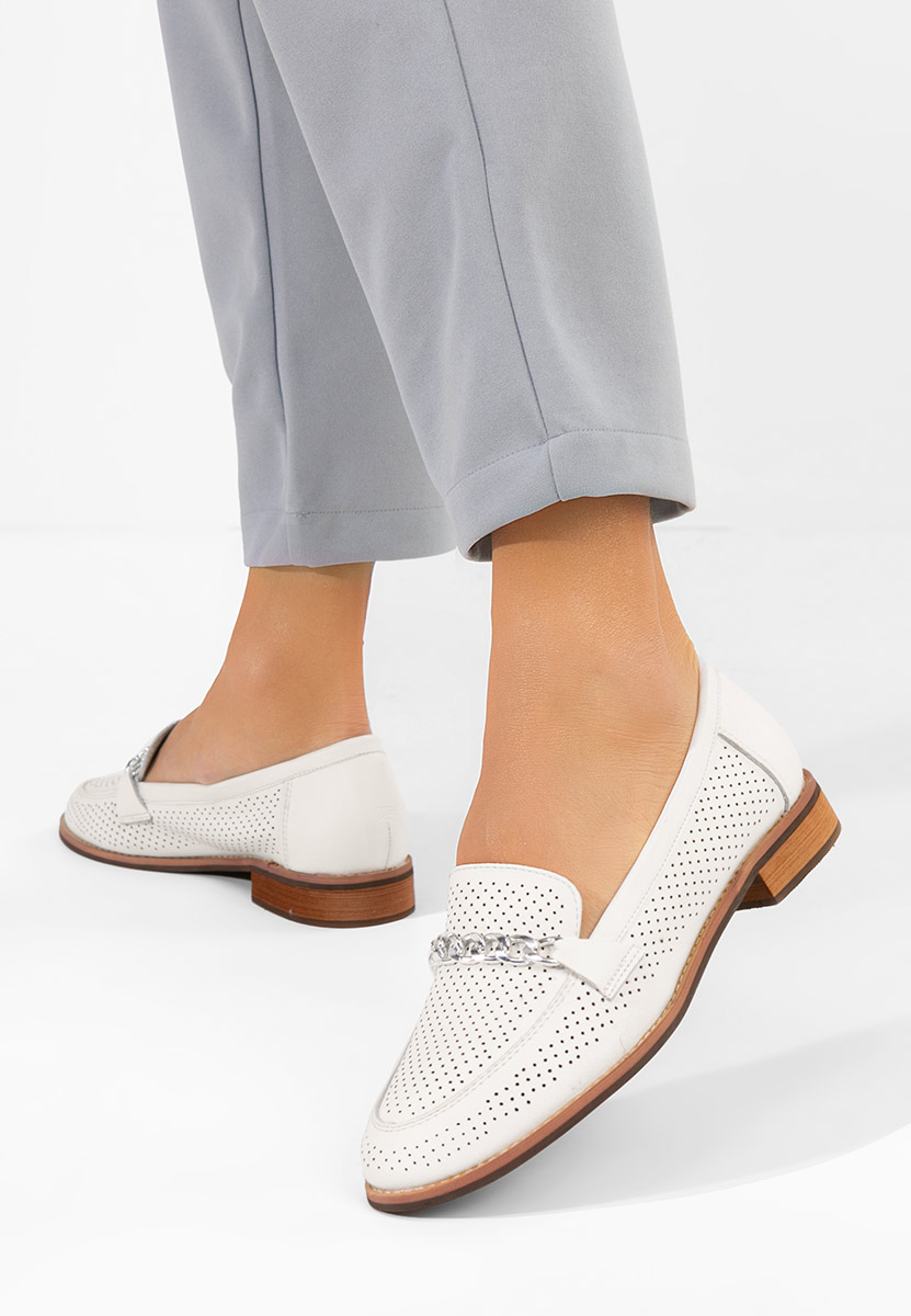 Gaynelia fehér női loafer cipő
