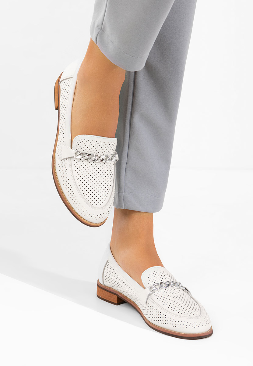 Gaynelia fehér női loafer cipő